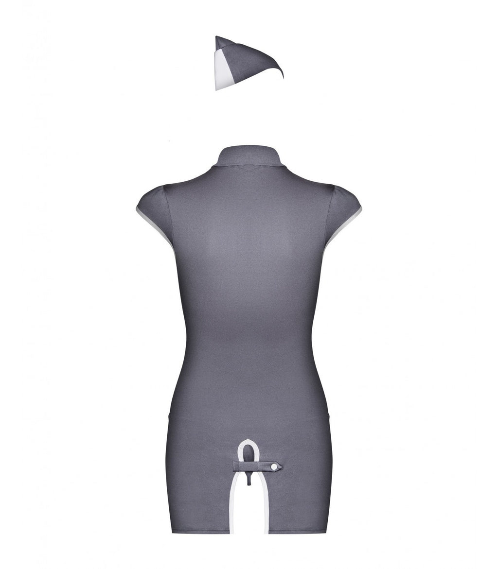 COSTUME DA HOSTESS 3 PEZZI GRIGIO S/M