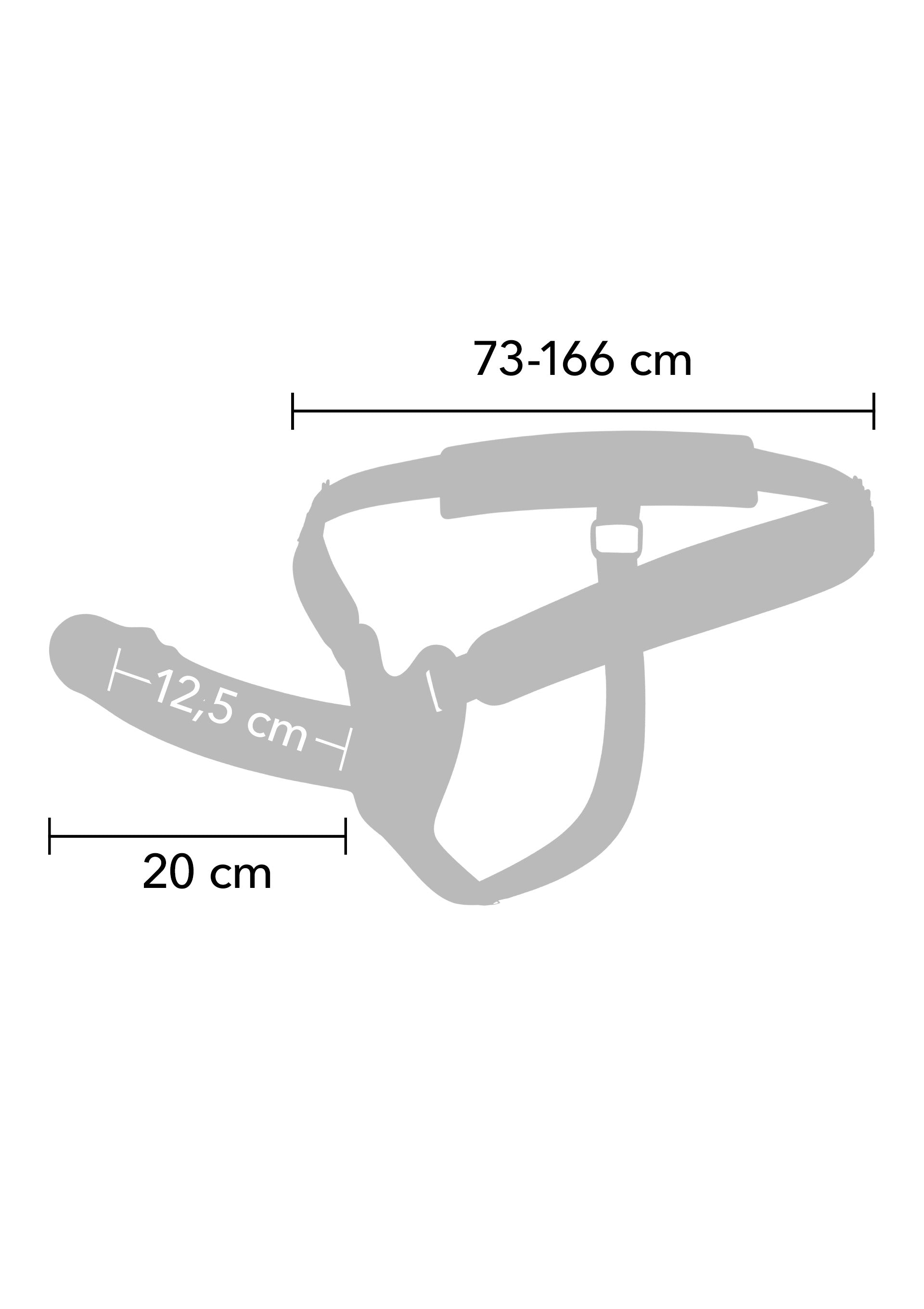 Strapon vibrante a forma di pene cavo in silicone, 20 cm, nero