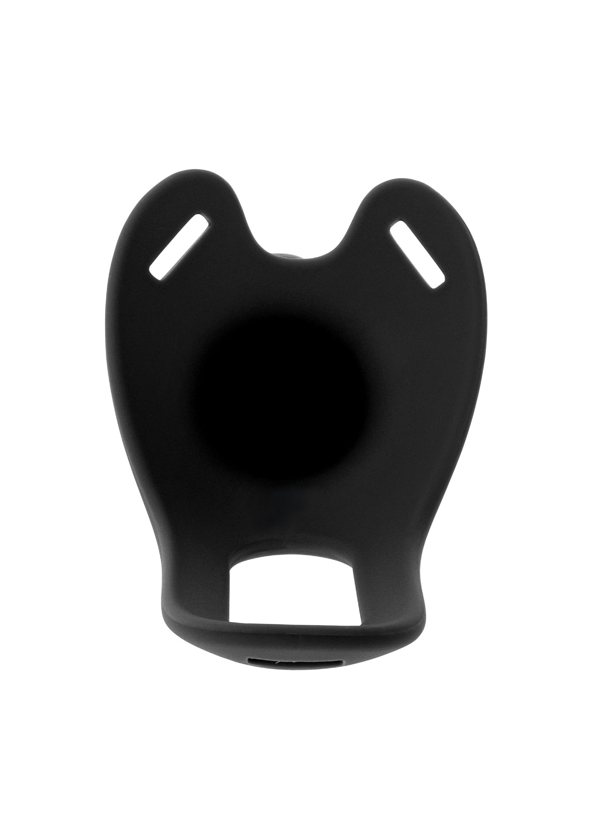 Strapon vibrante a forma di pene cavo in silicone, 20 cm, nero